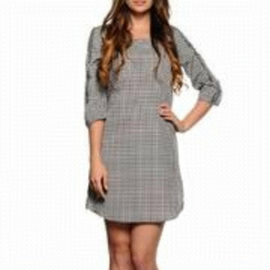 MAISON SCOTCH ANIMAL PRINT BROWN AND BLACK SHIFT MINI DRESS SIZE SMALL